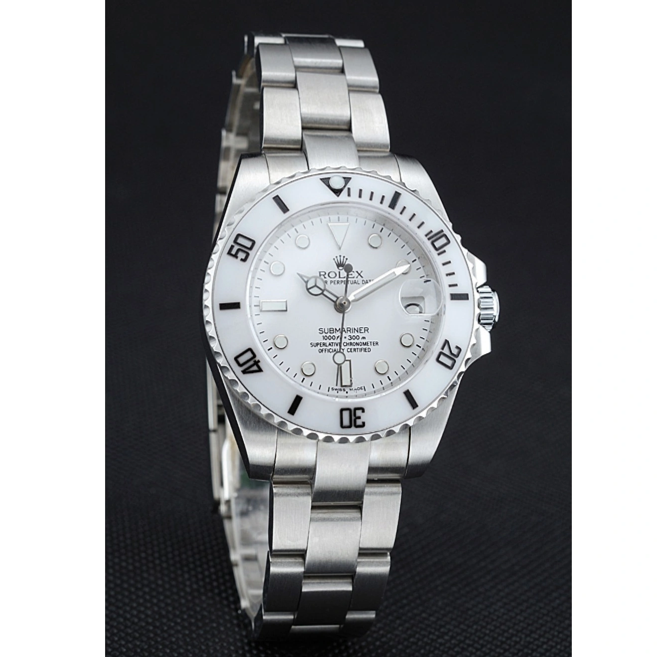 Aaa replica watch 1454152 Bracelet Submariner Steel Stainless White Dial Rolex 1027